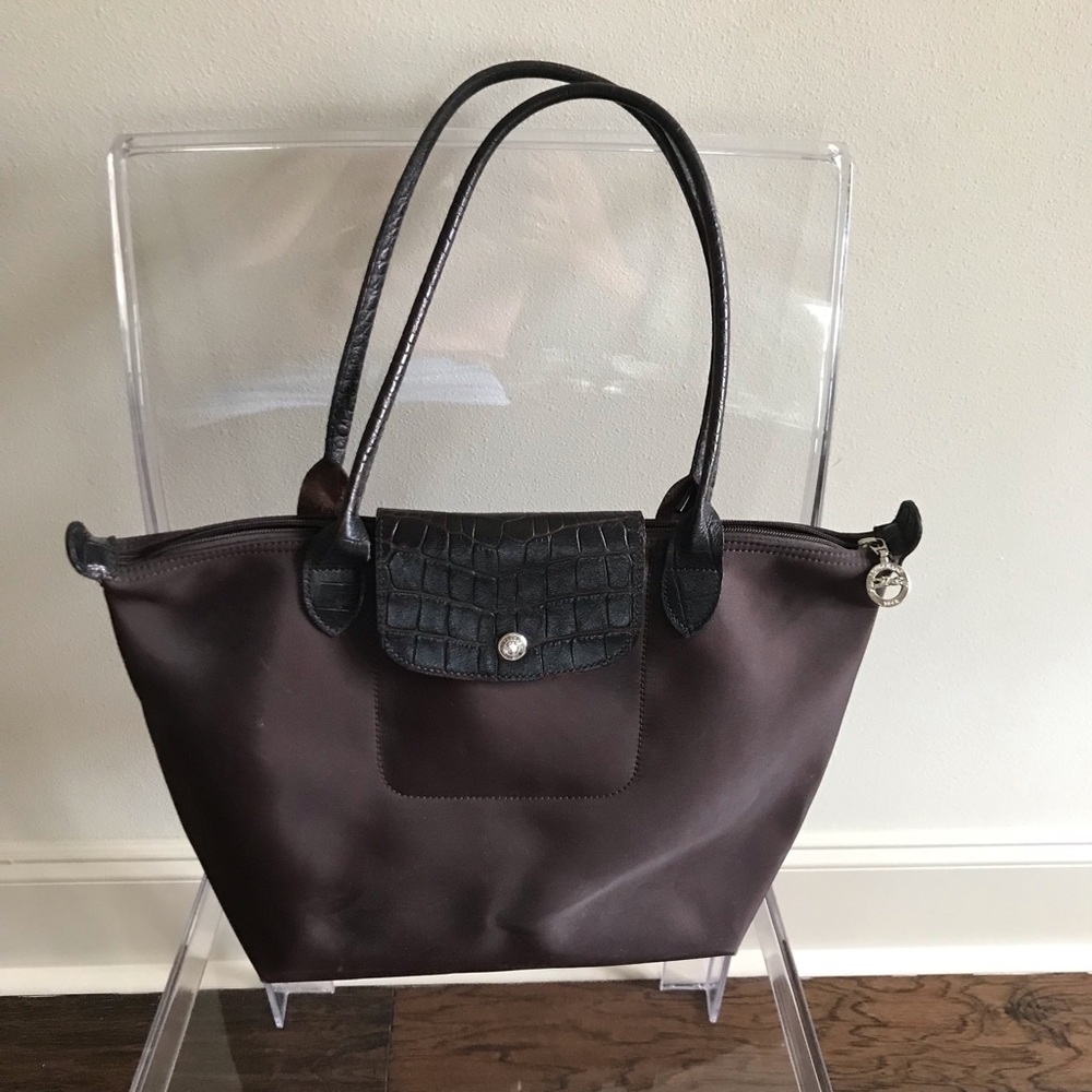 Longchamp Medium le Pliage Brown Tote